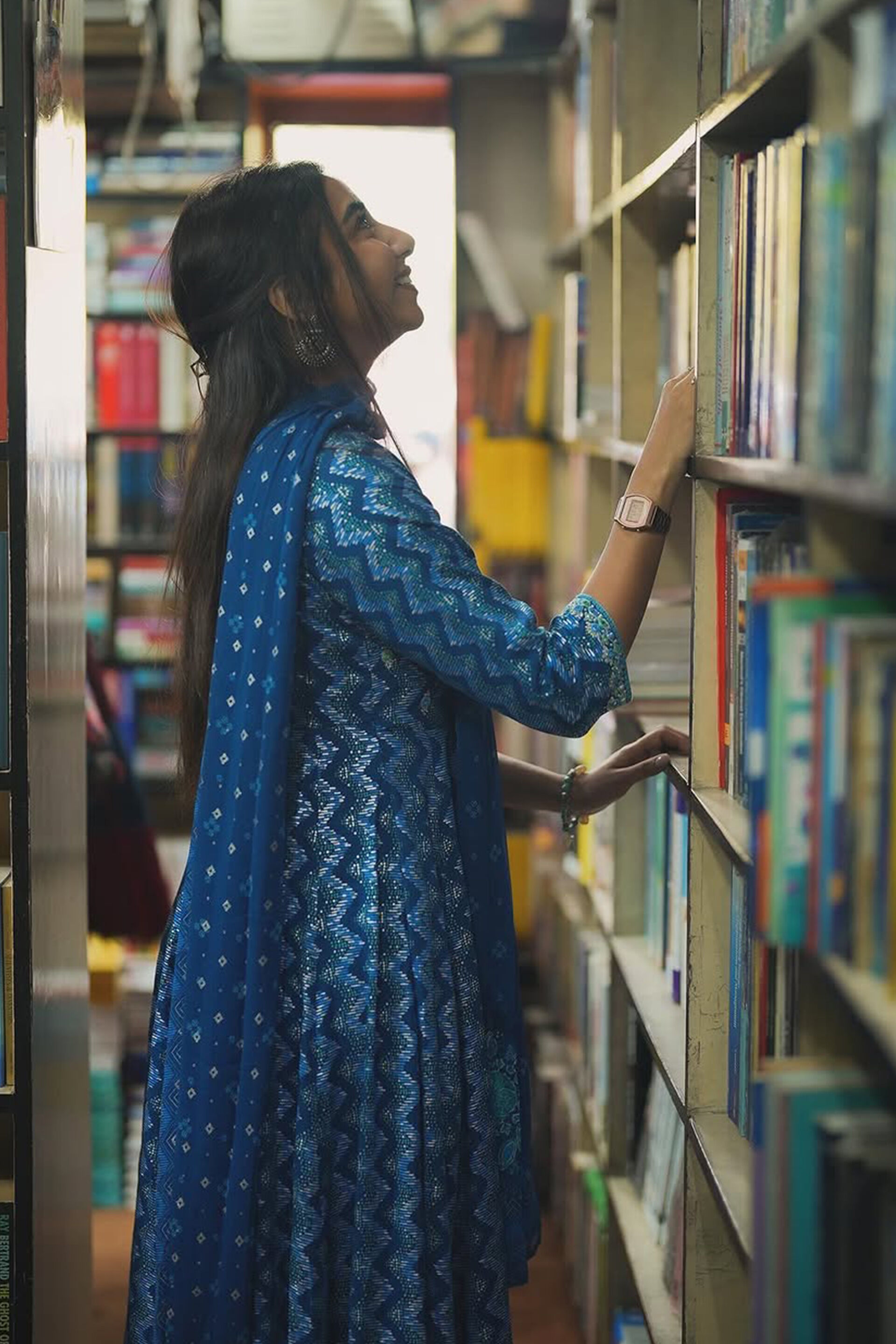 Asmani Adaa Anarkali Set, Blue, image 3